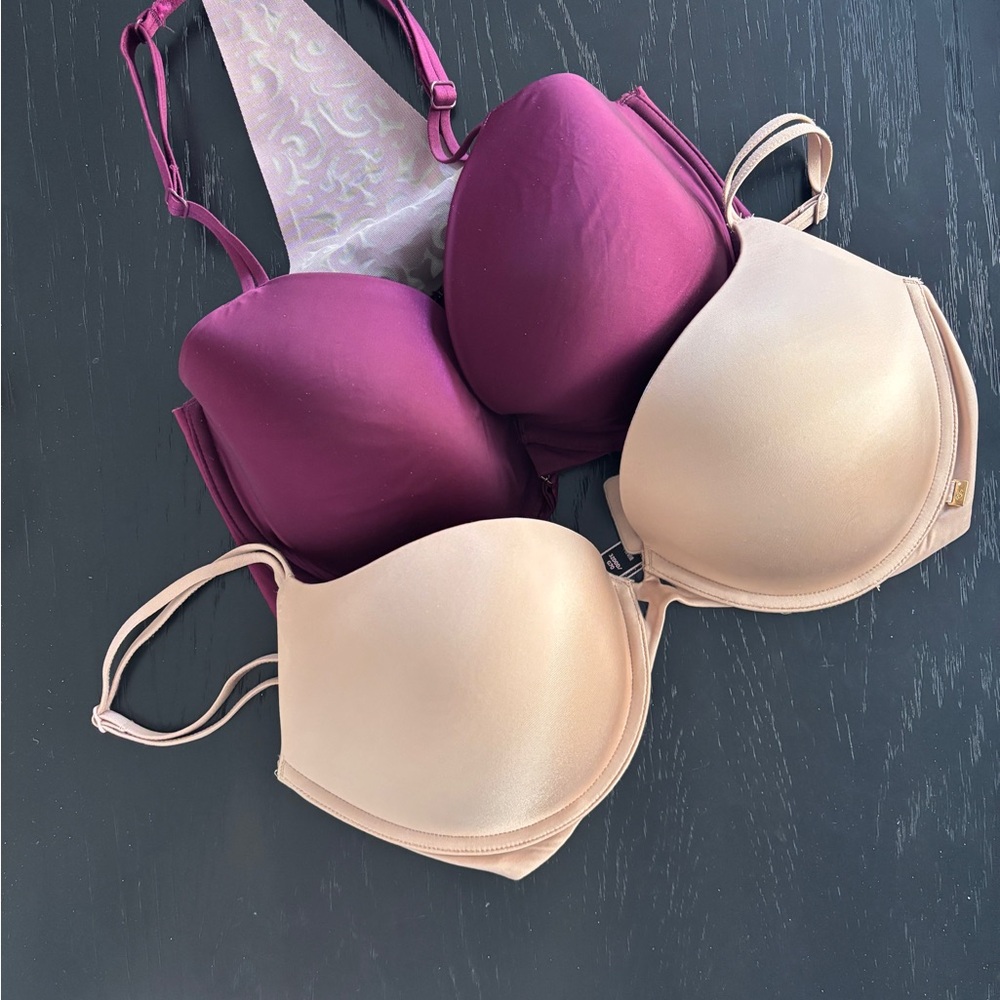 Victoria’s Secret Elegant Women's Intimates Set - Purple and Cream